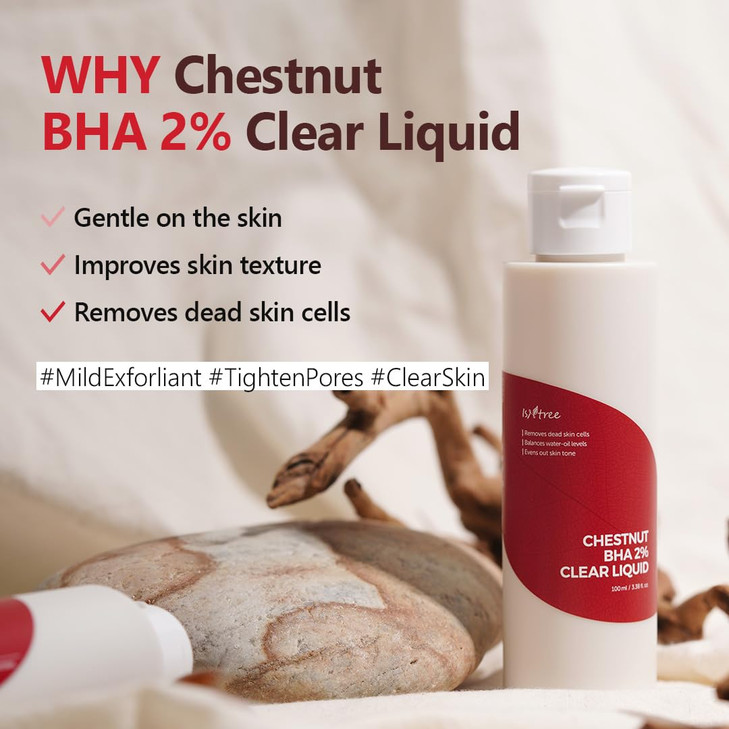 ISNTREE Chestnut BHA 2 Clear Liquid 100ml 338floz Korean Skincare Mild Exfoliating Toner for Deep Pore Care Smoothing So