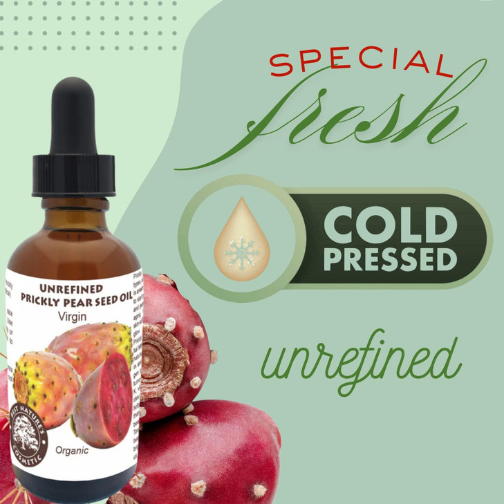 Prickly Pear Seed Oil Organic Virgin Cold Pressed Unrefined for hydrated skin glowing mature skin Natures Desert Secret