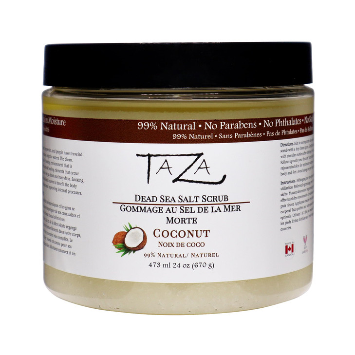 Premium Taza Peppermint Dead Sea Salt Scrub 473 ml 24 oz 670 g Exfoliates Your Skin Leaving it Soft and Hydrated Contain