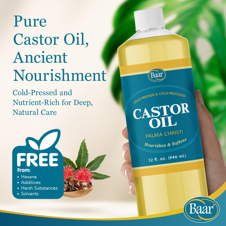 Baar ColdPressed Castor Oil ColdProcessed HexaneFree Palma Christi for Skin Hair Massage Castor Oil Packs BPAFree Bottle