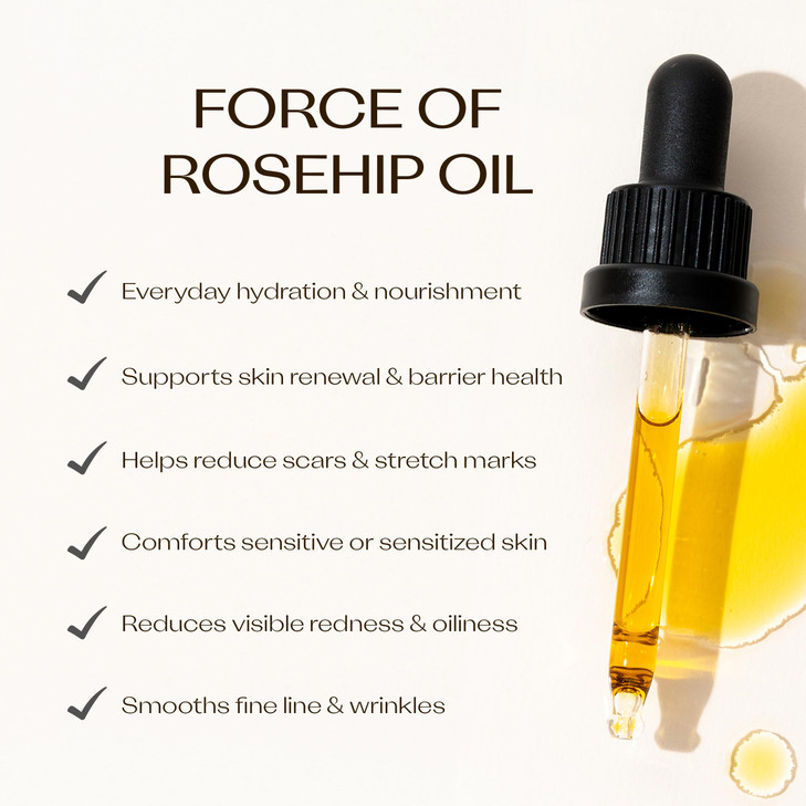 Trilogy Certified Organic Rosehip Oil Intensive Nourishment Improves Appearance of Scars Stretch Marks Fine Lines Wrinkl