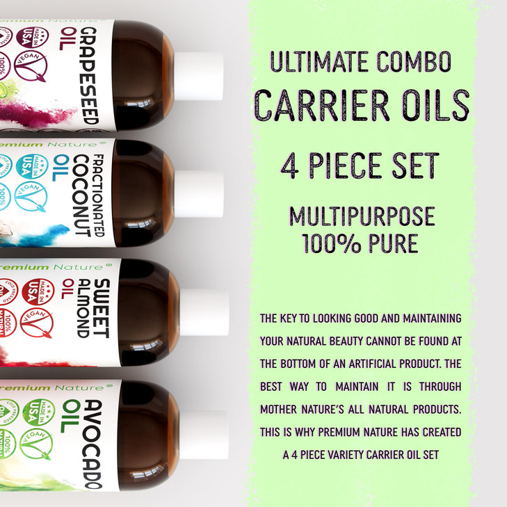 Carrier Oils For Essential Oil 4 Piece Variety Pack Gift Set Best Carriers for Essential Oilss Mixing for Skin Best Prod
