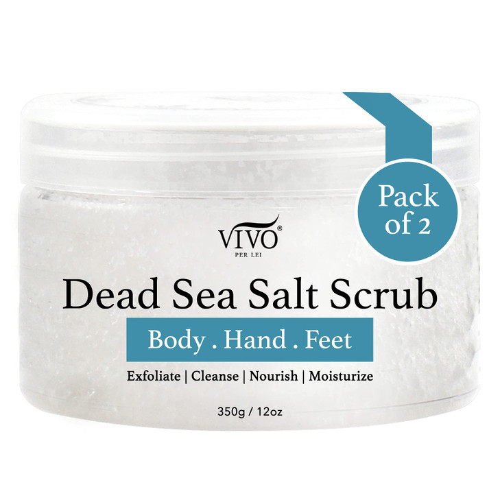 Vivo Per Lei Dead Sea Salt Scrub Body Exfoliating Scrub with Dead Sea Minerals Sea Salt for Hands Feet Body Body Scrub t