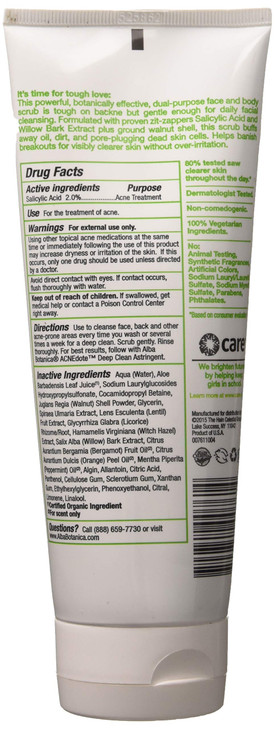 Alba Botanica Acnedote Face and Body Scrub 8 Ounce 2 Pack