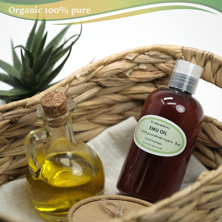 Australian Emu Oil by Dr Adorable Triple Refined Organic 100 Pure 8 Oz