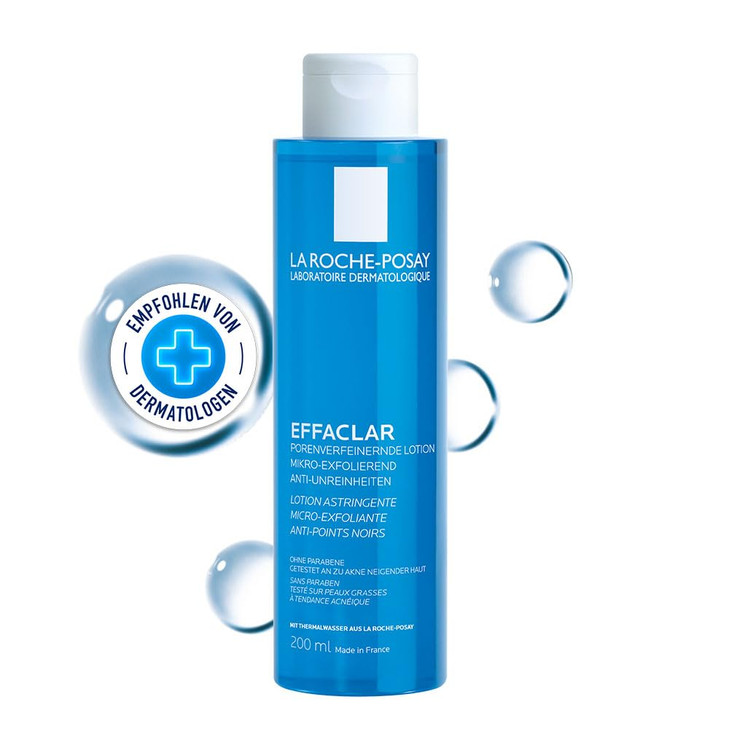 La RochePosay Effaclar Astringent Face Toner for Oily Skin with Exfoliating LHAs to Minimize Appearance of Pores and Smo