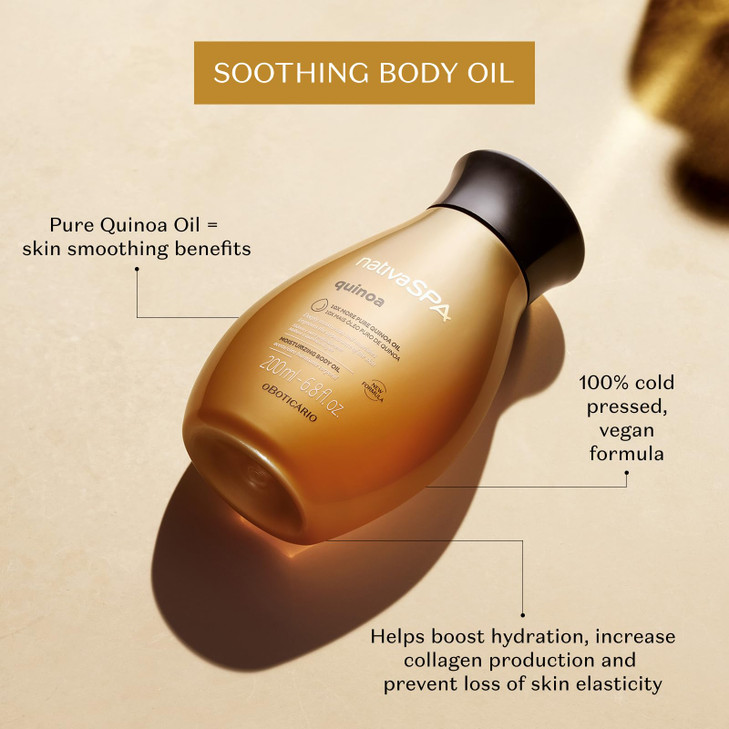 Nativa SPA by O Boticario Quinoa Hydrating Body Oil Soft and Healthy Skin 68 oz 200 ml