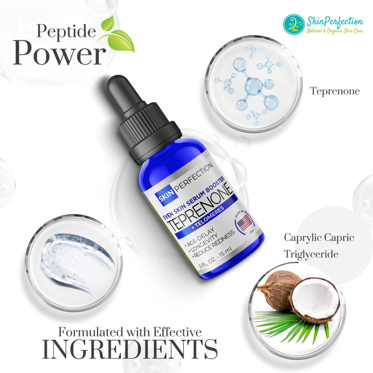 Skin Perfection Advanced Teprenone DIY AntiAging Peptide Boost Reduce Redness Wrinkles Improve Hydration Enhance Skin To
