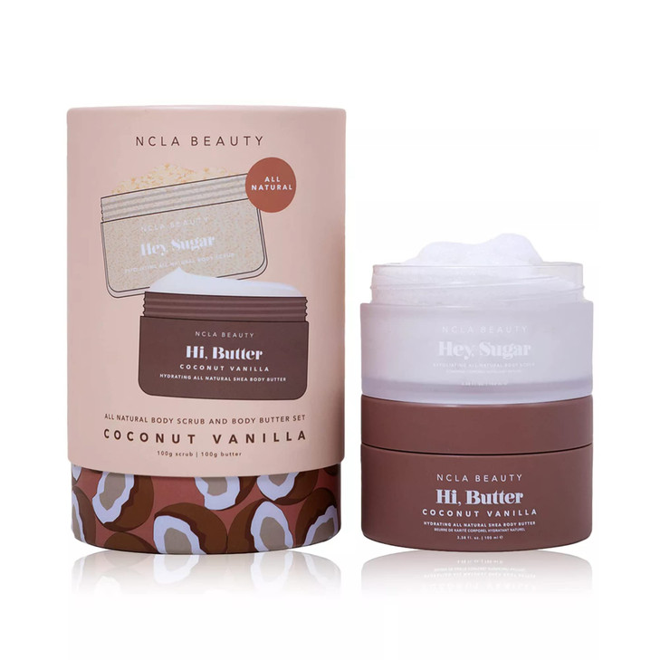 NCLA Coconut Vanilla Body Care Discovery Set Body Scrub Body Butter Vegan CrueltyFree Clean Skincare 2 Pieces