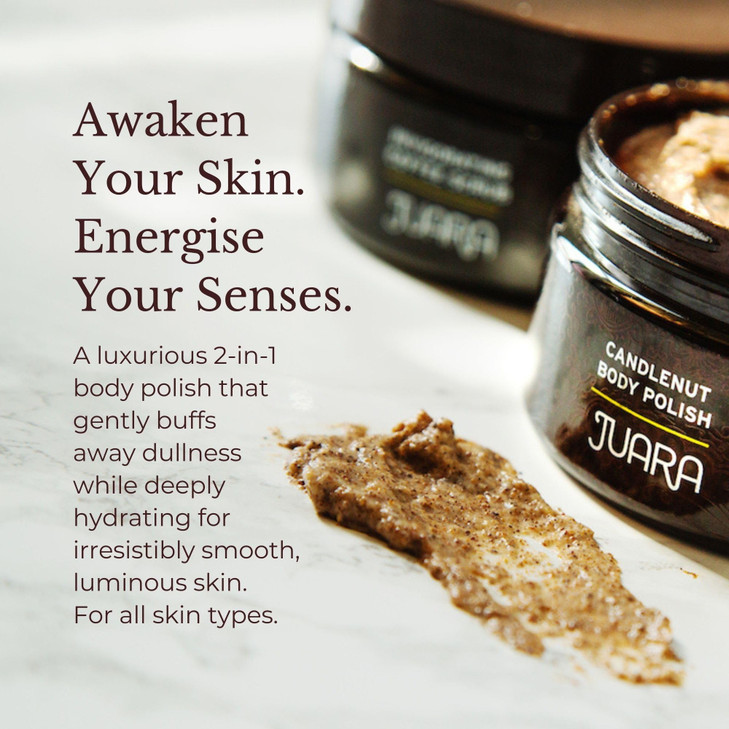 JUARA Candlenut Body Polish 2in1 Exfoliating Body Scrub with Candlenut Oil Rice Bran Walnut Shell Moisturizing Body Exfo