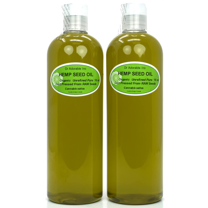Dr Adorable 32 oz Hemp Seed Oil UNREFINED 100 Pure Natural Cold Pressed Organic 2 of 16 oz