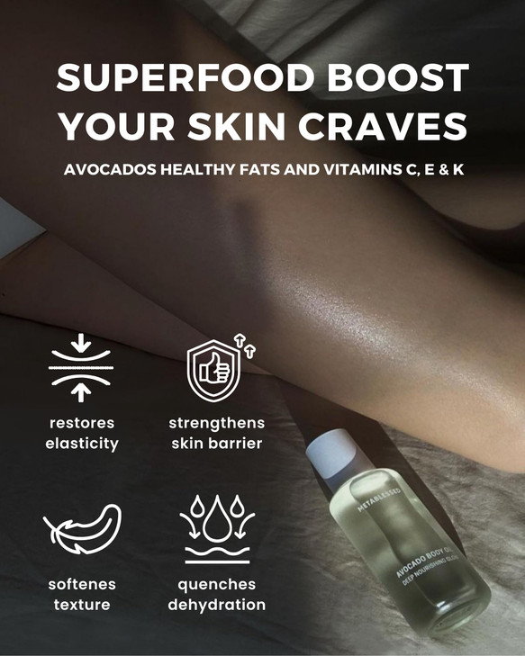 METABLESSED Avocado Dry Body Oil Deep Nourishing Glow Fast Absorbing NonGreasy Body Moisturizer Luxurious Soothing Aroma