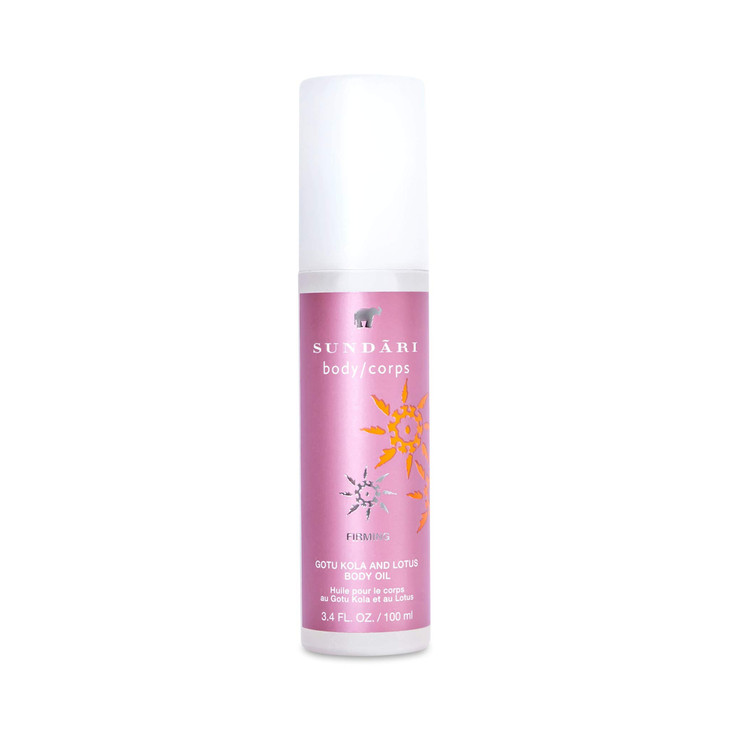 SUNDARI Gotu Kola Lotus Body Oil 34 Fl Oz Soothing Daily Care Formula for Delicate Hydration Firm and Tone Skin with Nat