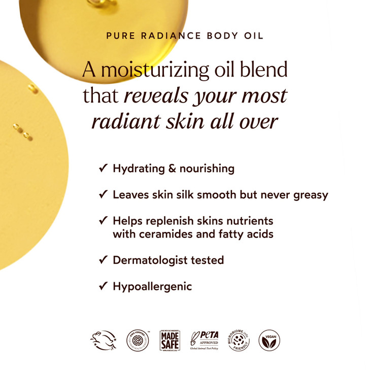 True Botanicals Pure Radiance Body Oil AntiAging Body Oil for All Skin Types Moisturize Restore Skin Health Dermatologis
