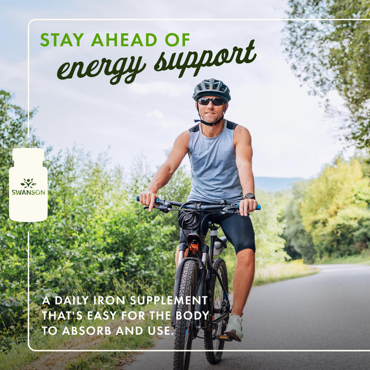 Swanson Iron (Ferrous Fumarate) - Mineral Supplement Promoting Energy Support - High-Concentration Formula Assists in Oxygen Delivery & Fatty Acid Me online at globaldelivered