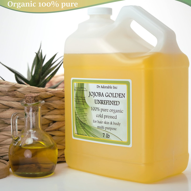 Dr Adorable 7 lb Jojoba Oil Golden 100 Pure Natural Unrefined Organic Cold Pressed Oz