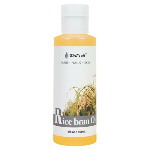 Wells Oil Rice Bran Oil 4 oz 100 Pure Rice Bran Oil Carrier Oil For Skin Hair DIY Creams Lotions