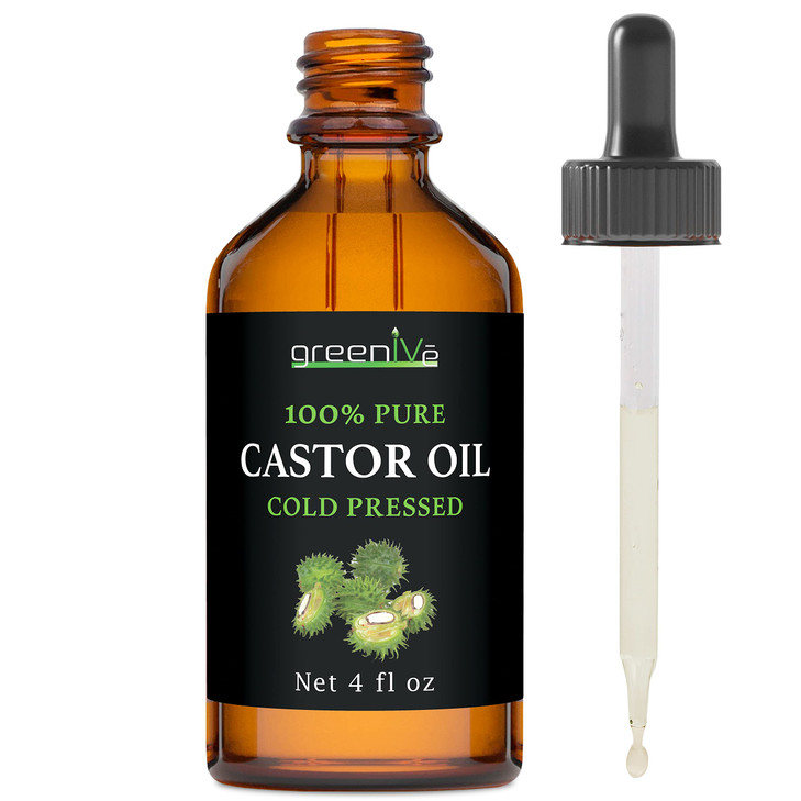 GreenIVe 100 Pure Castor Oil ColdPressed HexaneFree Hair Eyebrows Eyelashes Skin Moisturizer Castor Pack Wrap Oil Glass