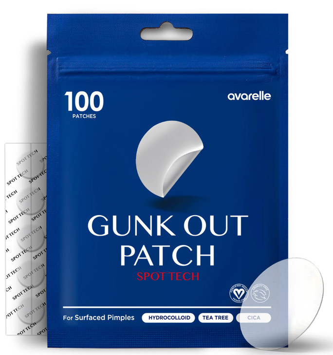 AVARELLE Gunk Out Pimple Patches for Face 100 COUNT Blackhead Pore Extractor Pimple Patches FSA HSA Acne Treatment Zit P