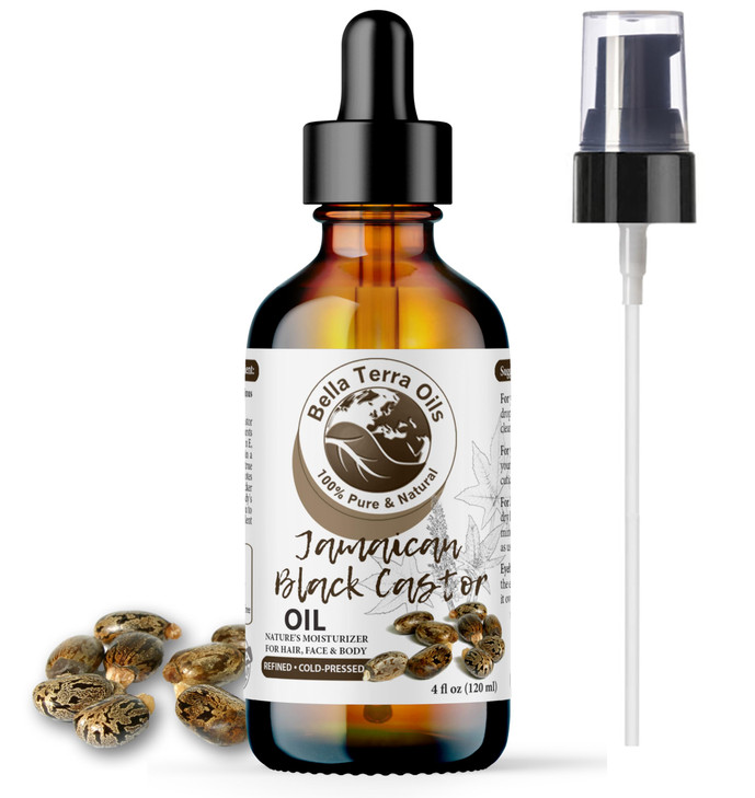 Bella Terra Oils Black Castor Oil for Face 4oz A Treasure of Vitamins Ricinoleic Acid For Radiant Skin Complexion