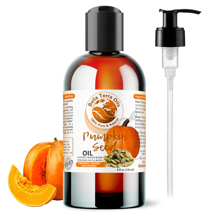 Bella Terra Oils Pumpkin Seed Oil 8oz Organic ColdPressed Rich in Omega9 Essential Nutrients