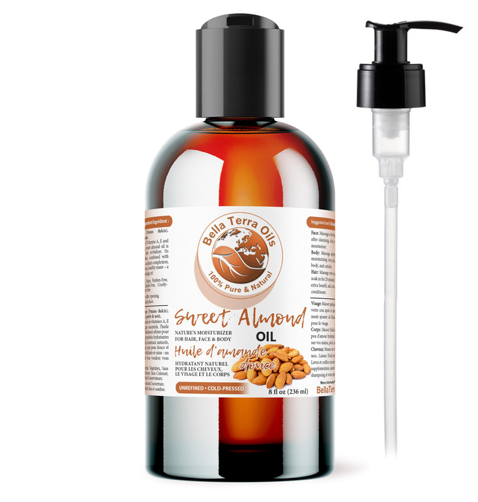 Bella Terra Oils Organic Sweet Almond Oil 8oz A Deep Dive into Almonds Vitamin A Linoleic Acid Profile Superior ColdPres
