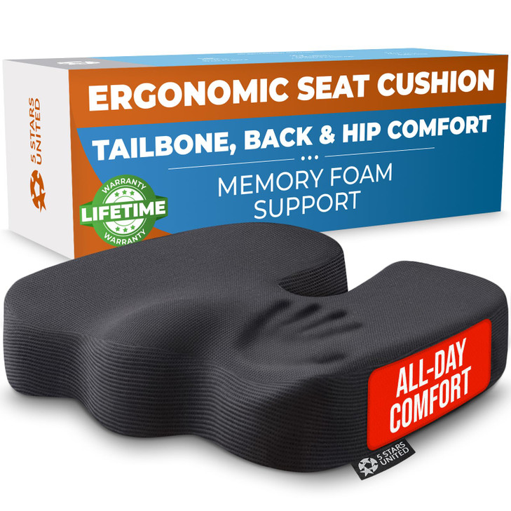 Seat Cushion for Office Chairs Tailbone Coccyx Pain Relief Butt Pressure Sciatica Relief Gaming Wheelchair Car Desk Pill