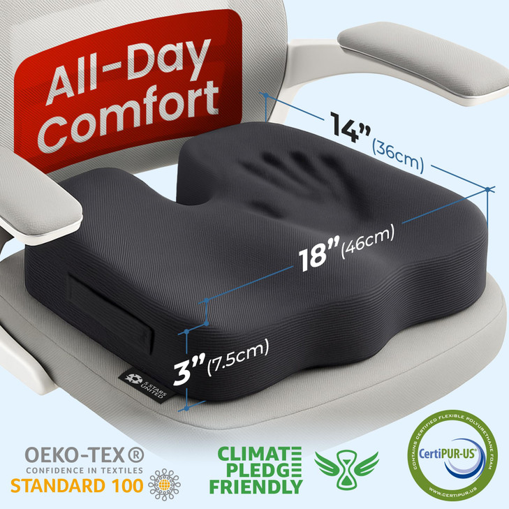Seat Cushion for Office Chairs Tailbone Coccyx Pain Relief Butt Pressure Sciatica Relief Gaming Wheelchair Car Desk Pill