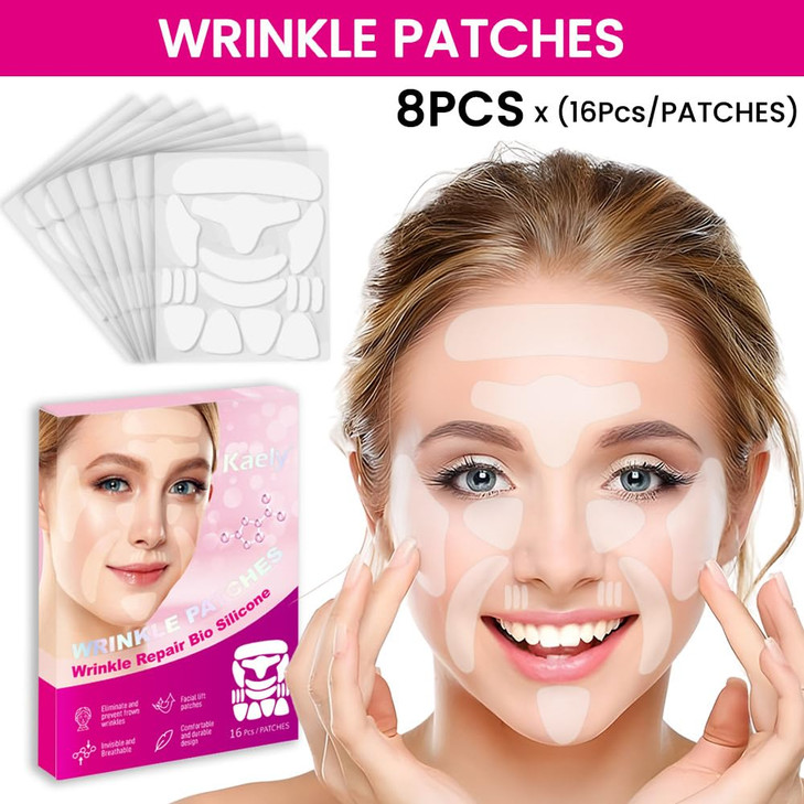 Kaely Wrinkle Patches for Face Overnight Silicone Scar Tape for Wrinkles Forehead Smile Line Face Tape for Wrinkles Over