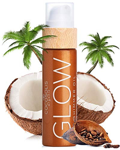 COCOSOLIS GLOW Shimmer Oil Illuminizing Natural Dry Oil With Shiny Particles Leaves The Skin Glowing Enhances a Golden T