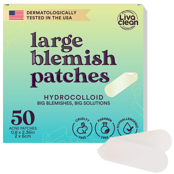 50CT Large Pimple Patches for Face Nose Spots Pores XL Blemish Patches Acne Patch for Chin Forehead Body Hydrocolloid Ba