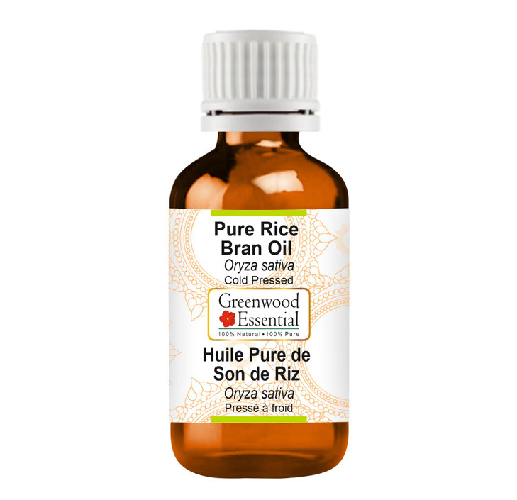 Greenwood Essential Rice Bran Oil Oryza Sativa Cold Pressed Natural Undiluted For Diluting Essential Oils For Skin Massa