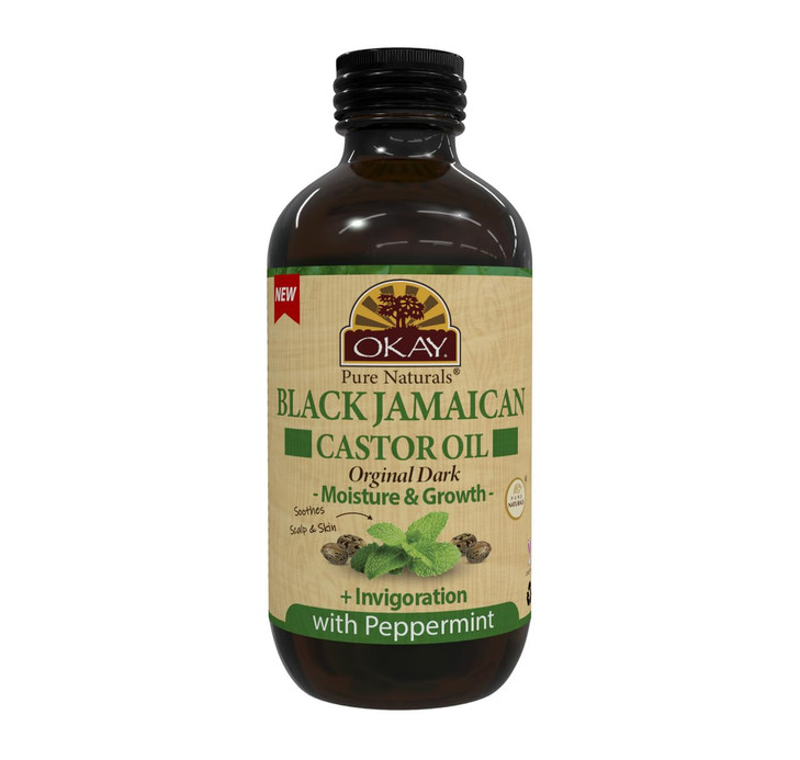 Okay Pure Naturals Black Jamaican Castor Oil Castor Oil for Hair Growth Moisture for Skin Face Scalp Eyelashes Eyebrows