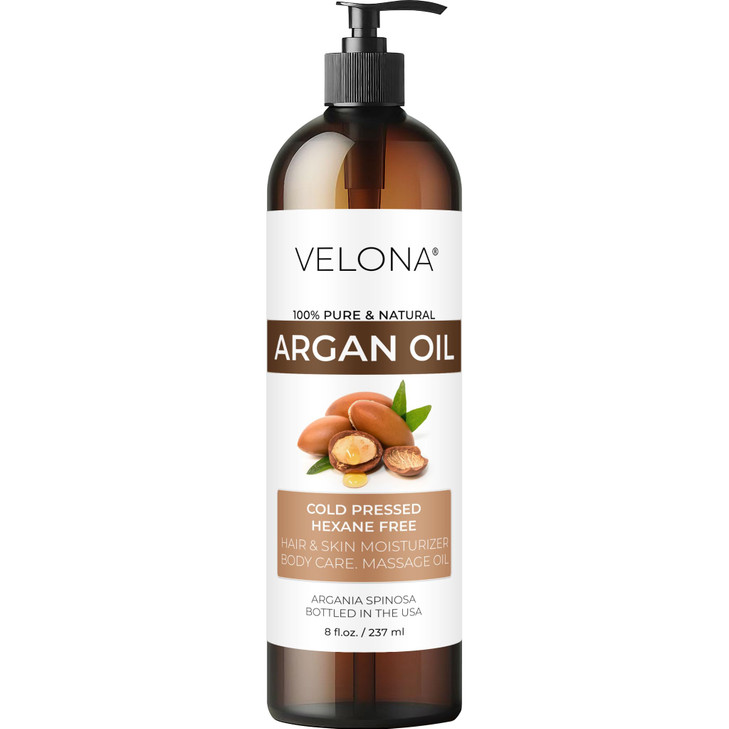 velona Argan Oil 8 Fl Oz 100 Pure and Natural Morocco Oil Skin Body and Face Care Nails Protector Unrefined Cold Pressed