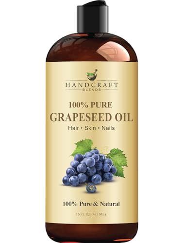Handcraft Blends Grapeseed Oil 100 Pure and Natural Bath Body Oil Premium Grade Carrier Oil Skin Hair Body Massage ColdP