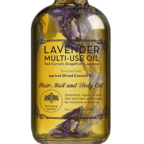 BEAUTE DE PROVENCE Lavender MultiUse Oil for Face Body and Hair Organic Blend of Apricot Vitamin E Fractionated Coconut