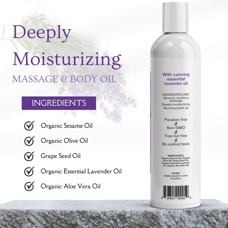 Aloe Cadabra Body Massage Oil for Men Women Couples Relaxing Therapeutic Massage Aromatherapy Moisturizing Bath Body Oil