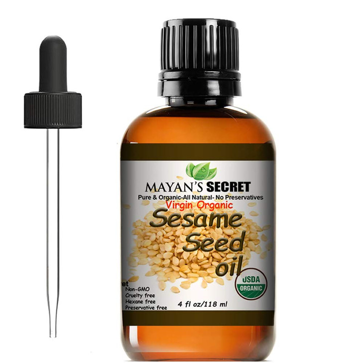 Mayans Secret USDA Certified Virgin Organic Sesame Seed Oil Unrefined 100 Pure Natural For Skin Body Face and Hair Growt