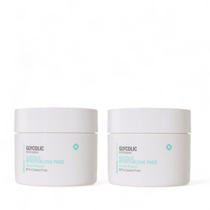 Serious Skincare Glycolic Acid Resurfacing Treatment Pads for Face Exfoliating Skin Perfecting PreSoaked Disc Reduces Ap