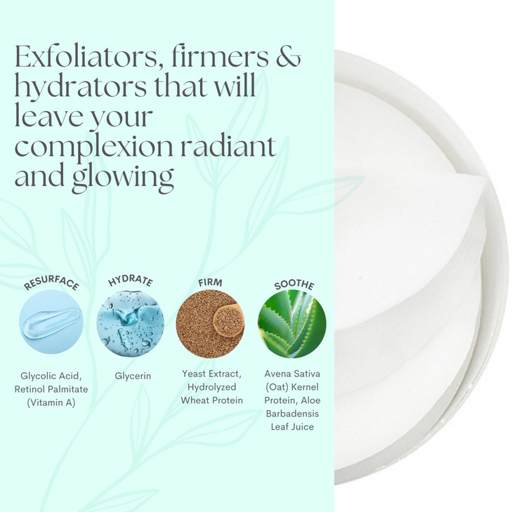Serious Skincare Glycolic Acid Resurfacing Treatment Pads for Face Exfoliating Skin Perfecting PreSoaked Disc Reduces Ap