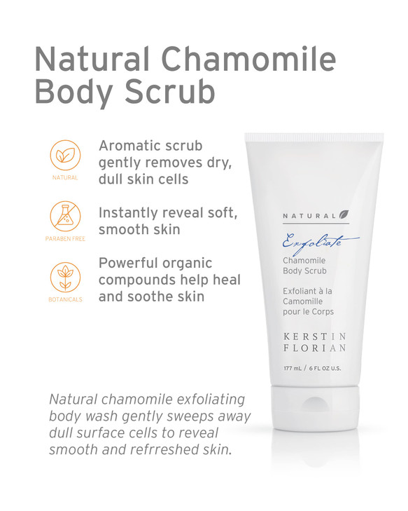 Kerstin Florian Natural Chamomile Body Scrub Exfoliating Body Wash for Smooth Skin Gentle Buffing Grains Reveal Skins Na