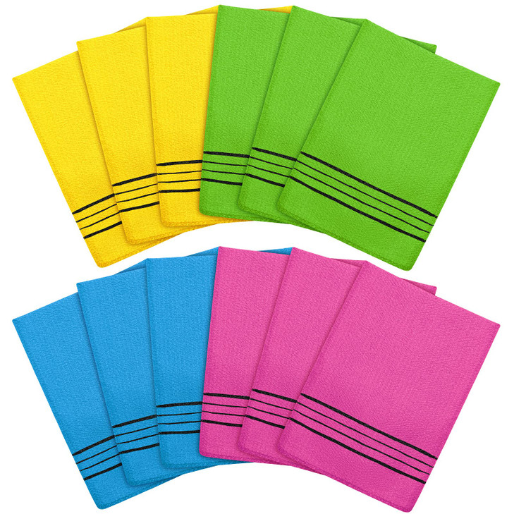 Tatuo 12 Pieces Korean Exfoliating Mitt Glove Italy Towel Body Skin Scrubber Exfoliating Scrubber for Remove Dead Skin W