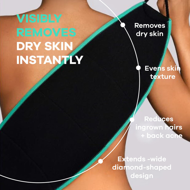 Dermasuri Deep Exfoliating Back Scrubber Bath Shower Back Scrub Body Exfoliator Scraper Tool Deep Exfoliation Body Clean