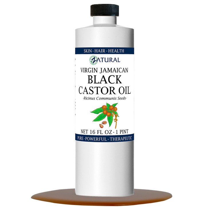 Zatural 100 Pure Jamaican Black Castor Oil Tropic Roasted Pressed Oil for Hair Conditioning Skin Hydration Eyelash Softe