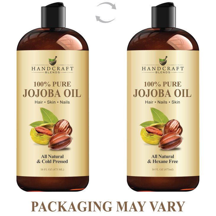 Handcraft Blends Jojoba Oil 100 Pure and Natural Ayurvedic Skin Care Premium Grade Carrier Oil Face Skin Hair Massage Co