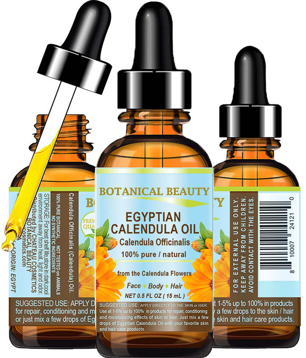 Botanical Beauty CALENDULA OIL Egyptian Calendula Officinalis Marigold Oil Pure Natural for FACE SKIN BODY HAIR NAILS 05