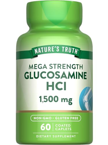 Nature's Truth Glucosamine HCI 1500mg | 60 Caplets | Mega Strength | Non-GMO & Gluten Free Supplement