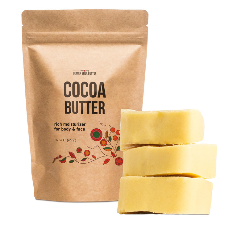 Better Shea Butter Raw Cocoa Butter Unrefined 100 Pure Food Grade Use for Cocoa Lip Balm Stretch Marks Cream Cacao Butte