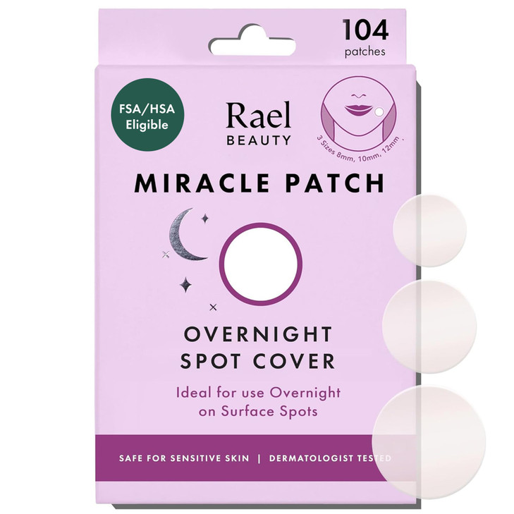 Rael Pimple Patches Miracle Overnight Spot Cover Thicker Extra Adhesion Hydrocolloid Acne Pimple Patch for Face Zits Ble