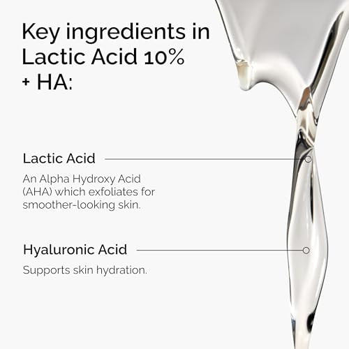 The Ordinary Lactic Acid 10 Hyaluronic Acid 2 HighStrength Exfoliating Serum for Smoother Brighter Skin 1 Fl Oz